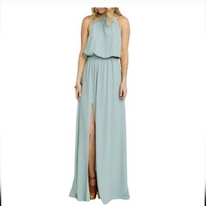 Show Me Your MuMu green Heather halter maxi dress size S